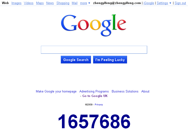 Google UI Jaz Google UI Jazz的界面,下面的数字式2010年倒计时的彩蛋